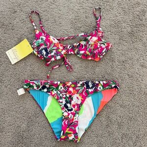 Maaji swim 2 piece size small reversable